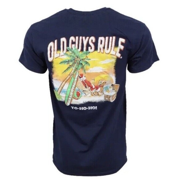 Old Guys Rule T Shirt for Men ~ Yo-Ho-Ho ~ Med. Navy ~ Dads Holidays Shirt ~ New - Picture 10 of 14
